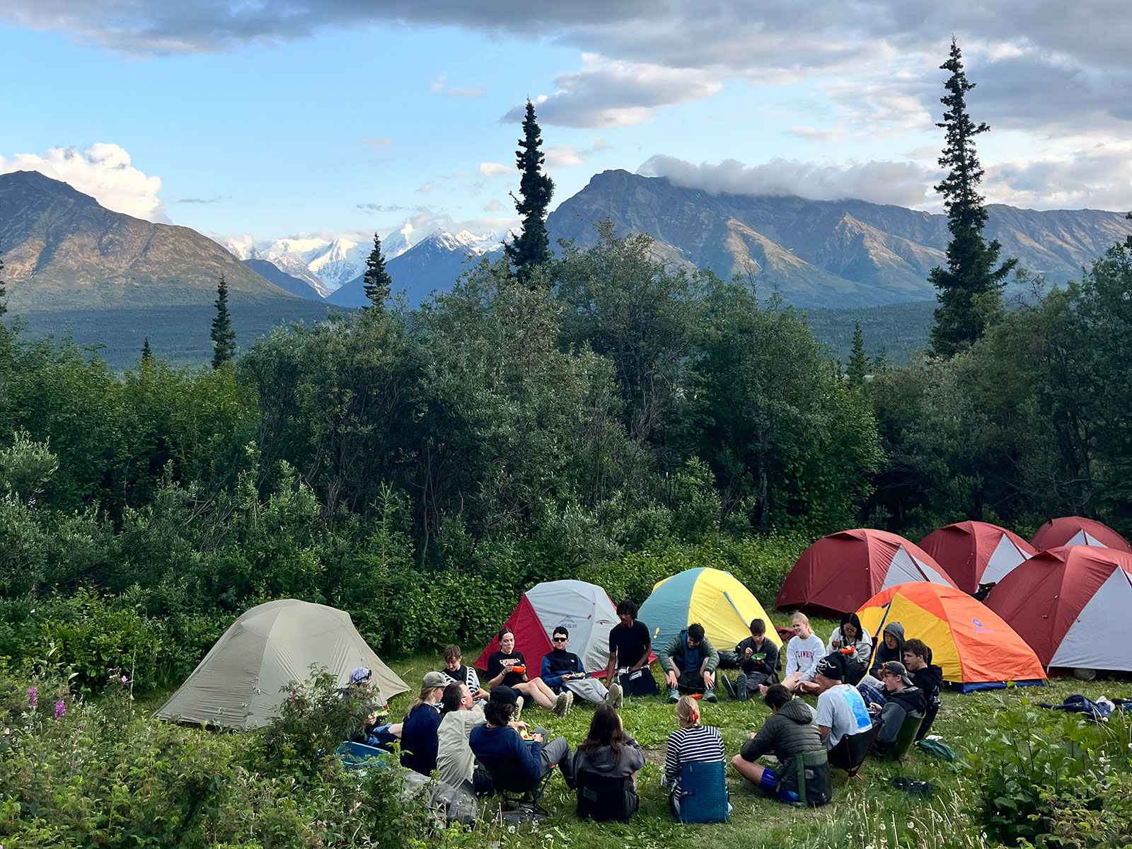 Alaska-kids-in-circle-at-camp-with-tents