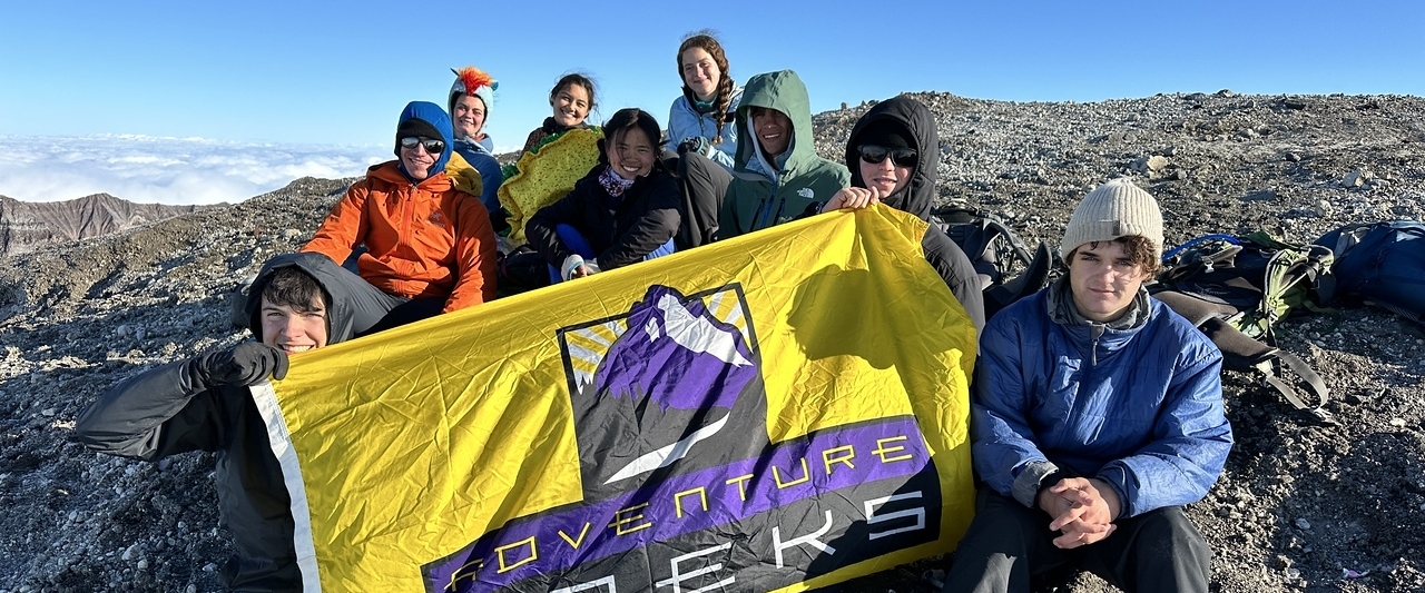 teens at the summit of mount st helens in washington at summer camp teens at the summit of mount st helens in washington at summer camp